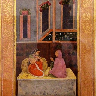 A PRINCESS AND AN OLD LADY Opaque watercolour on paper Provincial Mughal, probably Lucknow i c. 1760
